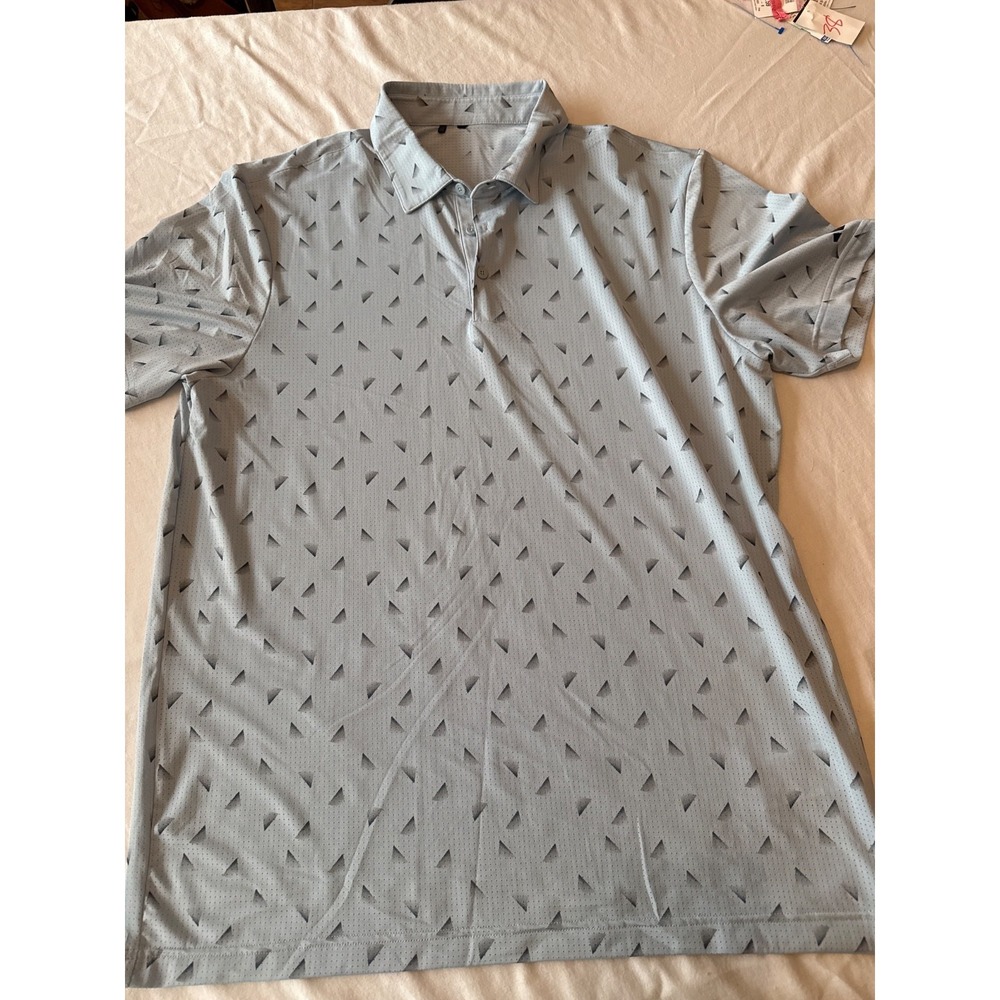 Adidas Mens Baby Blue Short Sleeve Golf Polo Shirt AOP JF9003 XL